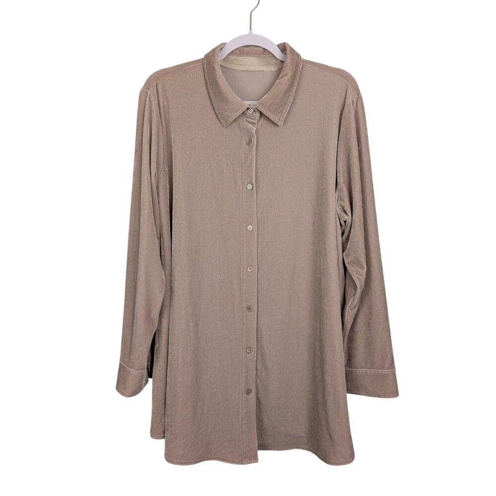 Soft Surroundings Velvet Boyfriend Button Shirt - 1X